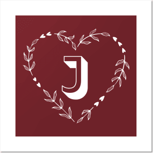 Letter J Flower Monogram Design Posters and Art